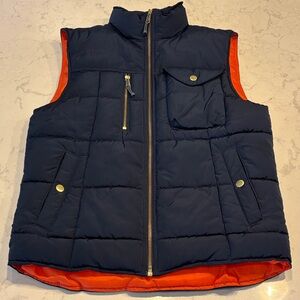 Goodfellow & Co Dark Blue Vest with Bright Orange Interior